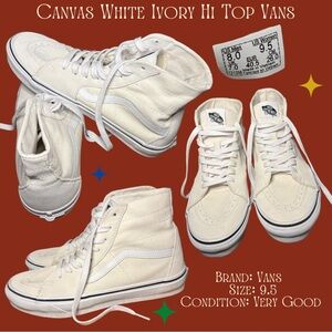 Vans Ivory Canvas Hi Top Sneakers